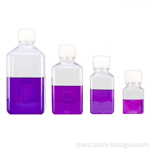 500ml and 1000ml Laboratory Grade Transparent Square Reagent Bottles with Screw Caps - For Sale